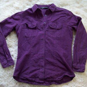Woolrich Size Small Purple 100% Cotton Snap Up - Soft -  Elbow Patches
